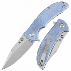 Couteau Tenable Rei Blue Lame Acier 14C28N Manche Micarta IKBS Clip Liner Lock T1061A1 - Livraison Gratuite