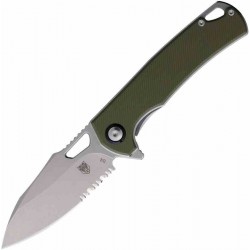 Couteau CobraTec Wolverine Green Lame Acier D2 Serr Manche G-10 IKBS Clip Linerlock CBTWLVRNSOD - Livraison Gratuite