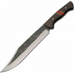 Couteau Bowie Rite Edge Forgé Lame Acier Carbone 1045 Manche Bois Etui Cuir PA4463 - Livraison Gratuite