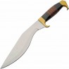 Couteau Kukri Style Bowie Lame Acier Inox Manche Cuir et Laiton Etui Cuir PA203528 - Livraison Gratuite