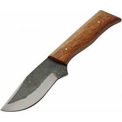 Couteau Skinner Pitchwood Wide Lame Drop Point Acier 1045 Manche Bois Etui Cuir PA4456 - Livraison Gratuite