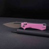 Couteau Real Steel Vis Pink Lame Acier 12C27N Manche G10 Crossbar Lock IKBS RS8051PS - Livraison Gratuite