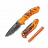 Couteau Bear & Son + Affûteur Edgemate Orange Manche Camo Realtree Xtra Lame Acier 440 BC71819 - Livraison Gratuite