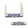 Couteau Elk Ridge Canoe Blue Native Southwest 2 Lames Acier 3Cr13 Manche Acrylique ER42454BL - Livraison Gratuite