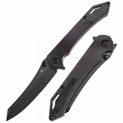 Couteau Tenable Colibri Tech Black & Purple Manche G10 Lame Acier Nitro V Linerlock Clip T1060A3 - Livraison Gratuite