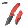 Couteau Kubey Yokai Red Lame Tanto Acier 14C28N Manche G10 IKBS LinerLock Clip KUB392E - Livraison Gratuite