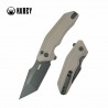 Couteau Kubey Yokai Tan Lame Tanto Acier 14C28N Manche G10 IKBS LinerLock Clip KUB392C - Livraison Gratuite