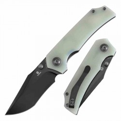 Couteau Tenable Fermi Jade Lame Acier 14C28N BLK Manche G10 Liner Lock Clip T1122A2 - Livraison Gratuite