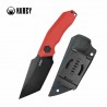 Couteau Kubey Yokai Red Lame Tanto Acier 14C28N Manche G10 Etui Kydex KUB382B - Livraison Gratuite