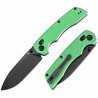 Couteau Pliant Tenable Kryo Green Lame Acier 14C28N Manche Alum Cross-Bar Lock Clip T1001V1 - Livraison Gratuite