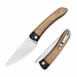 Couteau Kizer Momo Natural Lame Acier Nitro-V Manche Micarta Liner Lock Clip IKBS KIV4663A2 - Livraison Gratuite