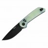 Couteau Reate PL-XT Jade Lame Drop Point Acier Nitro-V Manche G10 Button Lock Clip REA176 - Livraison Gratuite