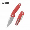 Couteau Kubey Hades Red Lame Wharncliffe Acier 14C28N Manche G10 IKBS Button Lock Clip KUB394D - Livraison Gratuite