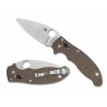 Couteau Spyderco Manix 2 Brown Lame Acier CRU-WEAR Manche Micarta Made USA SC101MPCW2 - Livraison Gratuite