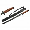 Katana Épée de Combat Tactique Lame Tanto Acier Inoxydable Manche Cuir Etui Nylon PA926969 - Livraison Gratuite