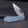 Couteau Real Steel Vis Denim Lame Acier 12C27N Manche Micarta Crossbar Lock IKBS Clip RS8051DM - Livraison Gratuite