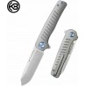 Couteau Kubey Steelhead Gray Lame Acier M390 Manche Titane Liner Lock IKBS Clip KUB315A - Livraison Gratuite