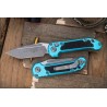 Couteau Microtech LUDT Gen III Automatique Lame Tanto Acier M390MK Manche Alu Turquoise USA MCT113610APTQ - Livraison Gratuite