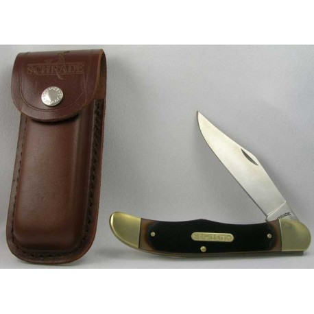 Couteau Schrade Old Timer Mustang Acier Carbone + Etui Cuir SCH125OT - Livraison Gratuite