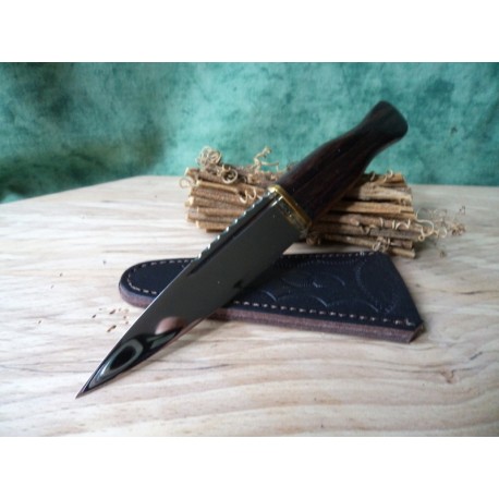 Couteau Dague Scottish Dirk Sheffield Sgian Dubh Acier Carbone Manche Bois Made In England SHE013 - Livraison Gratuite