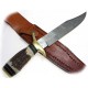 Couteau Bowie de Chasse Lame en DAMAS 128 couches Manche en Bois de Cerf Iron Maiden DM1033 - Livraison Gratuite