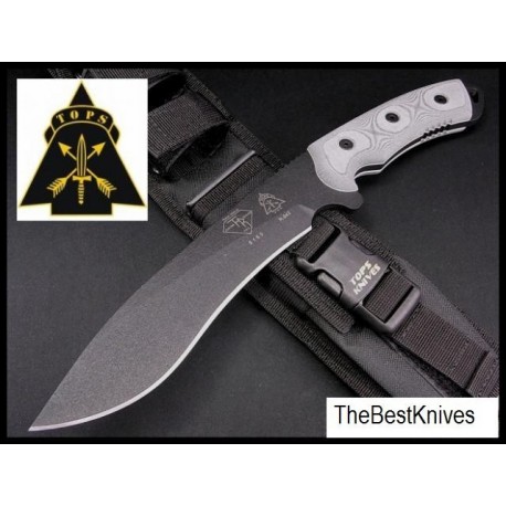 Couteau de Survie Tops Knives DART Lame Acier 5160 Manche Micarta Etui Nylon Made In USA TPDART002 - Livraison Gratuite