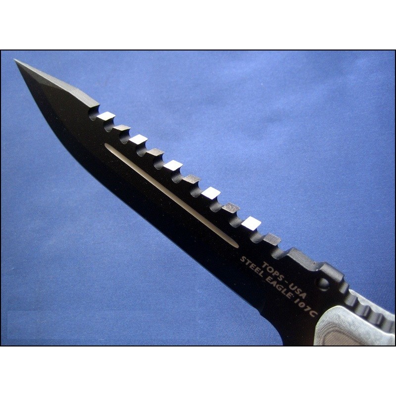 Couteau de Survie Machette Tops Steel Eagle Carbone 1095 Tops