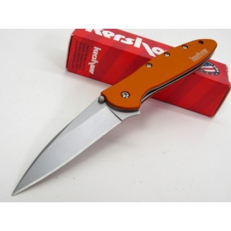 Couteau Kershaw Leek Orange A/O Lame Acier 14C28N Manche Alu 6061-T6 Made In USA KS1660OR - Livraison Gratuite