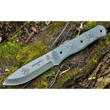 Couteau de Survie Tops Dragonfly 4.5 Acier Carbone 1095 Manche Micarta Tops Knives Made In USA TPDFLY45 - Livraison Gratuite