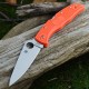 Couteau Spyderco Endura 4 Flat Ground Orange Acier VG-10 Manche FRN Made In Japan SC10FPOR - Livraison Gratuite