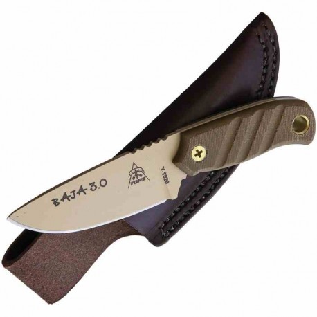 Couteau de Survie Tops Baja 3.0 Acier Carbone 1095 Manche Micarta Made In USA TPBAJA03 - Livraison Gratuite 