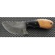 Couteau Damas 128 Couches Butcher Manche Bois & Corne Etui Cuir DM1062 - Livraison Gratuite