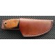 Couteau Damas 128 Couches Butcher Manche Bois & Corne Etui Cuir DM1062 - Livraison Gratuite