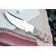 Couteau Steel Stag Finger Grip Skinner Lame Acier inox Manche Bois & Bois de Cerf Etui Cuir SS7020 - Livraison Gratuite