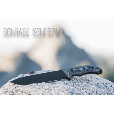 Couteau Bushcraft Bowie Schrade Survival Knives Acier 8Cr13MoV Manche Micarta Etui Nylon SCHF37M - Livraison Gratuite