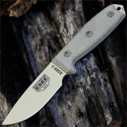 Couteau ESEE Model 3 Acier Carbone 1095 Tan Blade Manche Micarta Made USA NO SHEATH ES3PKODT - Livraison Gratuite