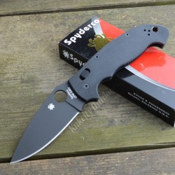 Couteau Spyderco Manix 2 XL Black Lame Acier S30V Manche G-10 Made In USA SC95GPBBK2 - Livraison Gratuite