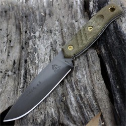 Couteau Tops Knives Baja 4.5 Acier Carbone 1095 Etui Cuir + Sifflet + Fire Start Made In USA TPBAJA45 - Livraison Gratuite